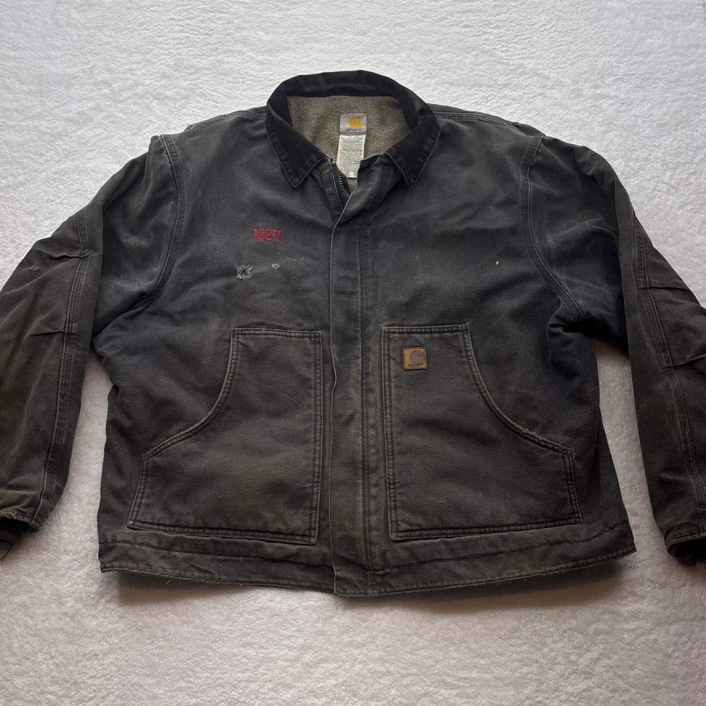 Carhartt J164 PTL Petrol Sandstone Arctic Jacket 2XL Distressed Vintage IZZY